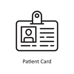 Patient Card Vector Outline Icon Design illustration. Medical Symbol on White background EPS 10 File