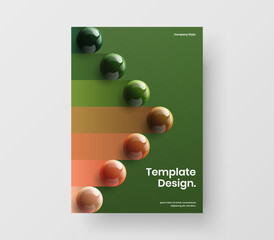 Multicolored 3D spheres catalog cover template. Creative presentation A4 design vector concept.