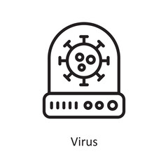 Virus  Vector Outline Icon Design illustration. Medical Symbol on White background EPS 10 File
