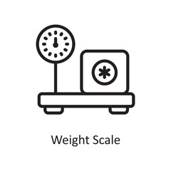 Weight Scale Vector Outline Icon Design illustration. Medical Symbol on White background EPS 10 File