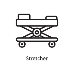 Stretcher  Vector Outline Icon Design illustration. Medical Symbol on White background EPS 10 File