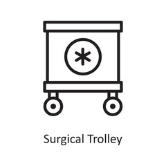 Surgical Trolley Vector Outline Icon Design illustration. Medical Symbol on White background EPS 10 File