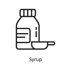 Syrup Vector Outline Icon Design illustration. Medical Symbol on White background EPS 10 File