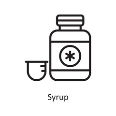 Syrup  Vector Outline Icon Design illustration. Medical Symbol on White background EPS 10 File