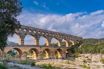 Cercles muraux Pont du Gard Pont du Gard three-tiered aqueduct, the bridge built in the first century AD