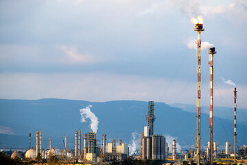 Industrial landscape in a petrochemical plant