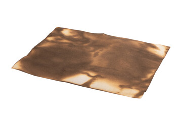 Burnt paper isolated on a white background.