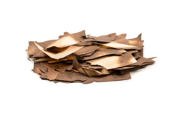 Burnt paper isolated on a white background.