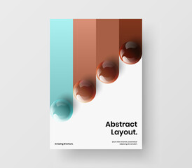Colorful 3D balls placard layout. Modern poster A4 design vector illustration.