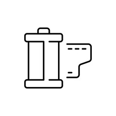 Photographic film line icon. Picture, photo, art, photographer, composition, illustration, portrait, sketch, screensaver. Digital information concept. Vector black line icon on a white background