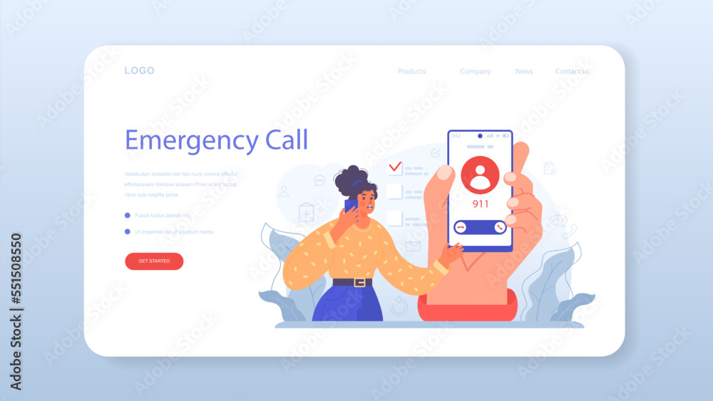 Poster call center or helpline web banner or landing page. support operator