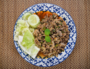 Spicy Minced Pork Salad (Larb Moo) Thai food
