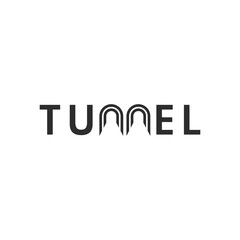 creative tunnel typography logo design vector illustration with modern, elegant and minimalist styles isolated on white background. 