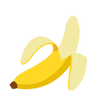 Half Peeled Banana Illustration