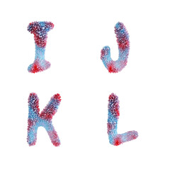 Coral reef capital letter alphabet - letters I-L