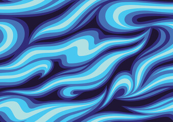 Abstract waves seamless pattern.  Modern curly endless background. Vector illustration.