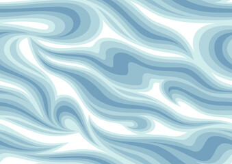 Abstract waves seamless pattern.  Modern curly endless background. Vector illustration.