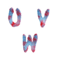 Coral reef capital letter alphabet - letters U-W © Roman Milert