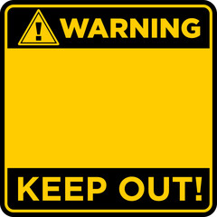 square warning sign template vector