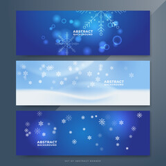 Fototapeta na wymiar Christmas holidays banner with winter snowflake and palm tree tree bokeh background