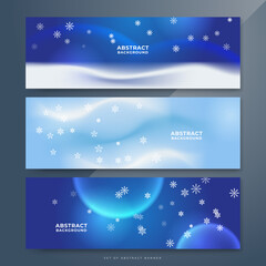 Fototapeta premium White and blue snowflake border, Christmas design for greeting card. Vector illustration, merry xmas snow flake header or banner, wallpaper or backdrop decor