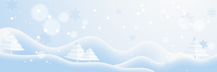 Vector snowfall, snowflakes of various shapes. Many white cold flaky elements on blue background. White falling fly in the air.