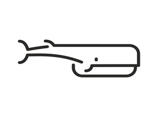 Whale linear symbol icon. Sea animal line sign