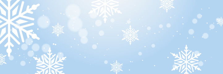 Fototapeta na wymiar Vector snowfall, snowflakes of various shapes. Many white cold flaky elements on blue background. White falling fly in the air.