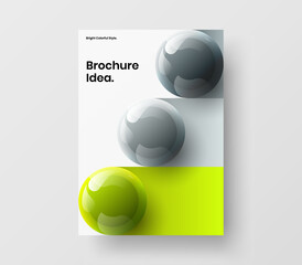 Bright 3D spheres presentation template. Modern corporate identity A4 vector design illustration.