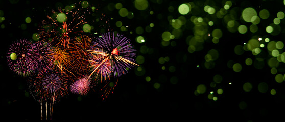 Fireworks with Abstract bokeh background