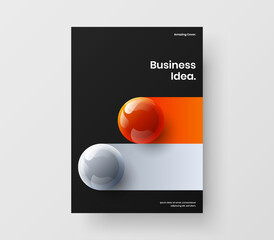 Abstract cover vector design illustration. Clean realistic balls pamphlet template.
