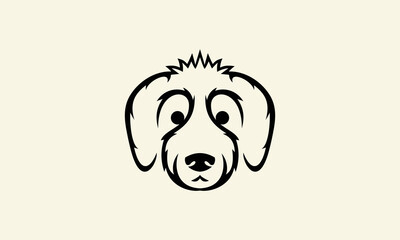 line art golden doodle logo