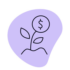 Money grow up. Money plant vector illustration