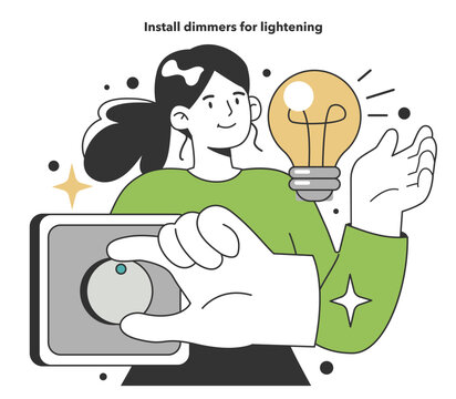 Install dimmers for lightening for energy efficiency at home. Electricity