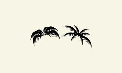 Fototapeta na wymiar line art coconut leaves logo