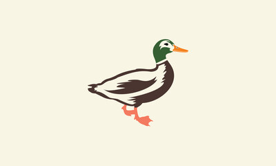 line art duck logo template