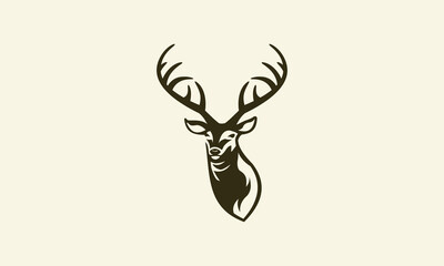 silhouette deer modern logo template