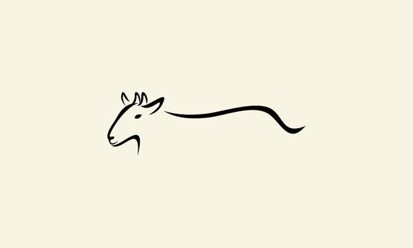 line art goat logo template