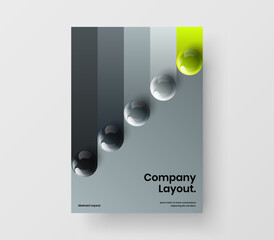 Fresh realistic spheres presentation template. Creative corporate identity design vector illustration.