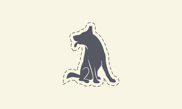 silhouette german shepherds logo template