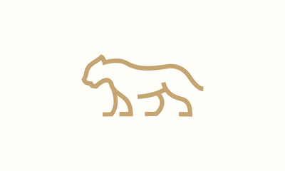 line art lion logo template