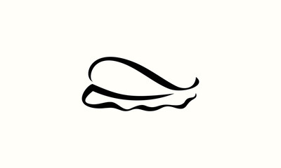 line art snail logo template