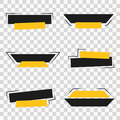 Black And Yellow Sale Text Box Banner Collection
