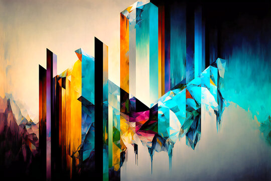 Abstract, Gemstones, Crystals, Backgrounds, Digital Illustration