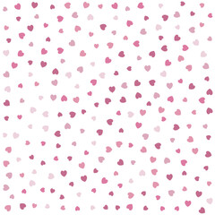 Seamless Hearts Pattern. Cute baby vector background with small hearts, kids girly print, 14 february Valentine backdrop