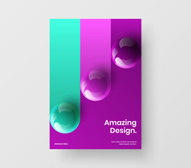 Vivid book cover design vector illustration. Multicolored realistic balls banner layout.