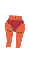 illustration of female buttocks in red shorts