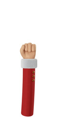Santa Claus Hand Closed Gesturing 3d cartoon hand