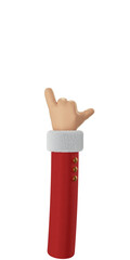 Santa Claus Hand Hangloose Gesturing 3d cartoon hand