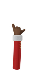 Santa Claus Hand Hangloose Gesturing 3d cartoon hand